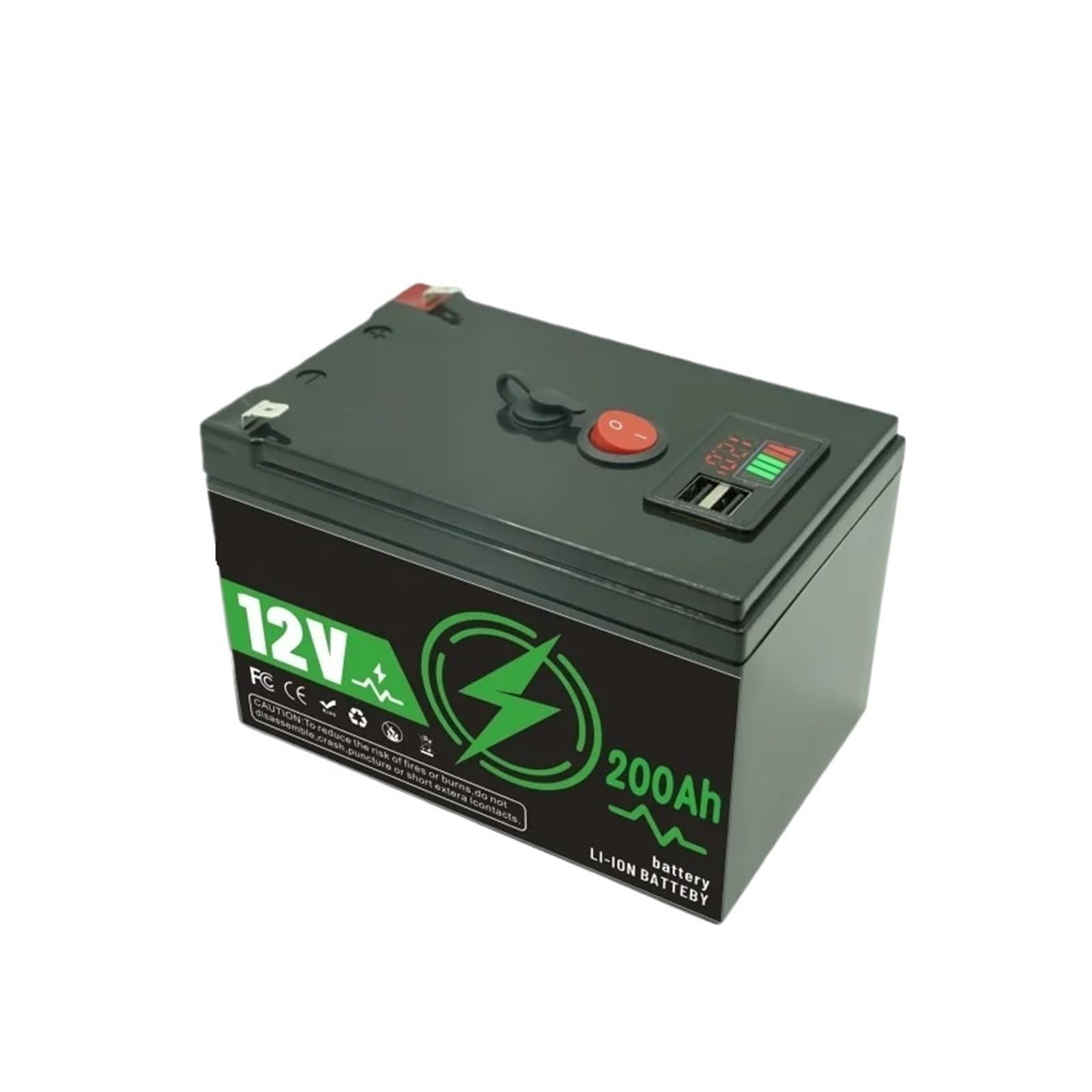 Batteria Al Litio Di Grado A Da 12 V 150 Ah LiFePO4 Resistente Alle Basse Temperature | Protezione BMS for rimorchio for camper da campeggio all'aperto marino(200Ah X1)