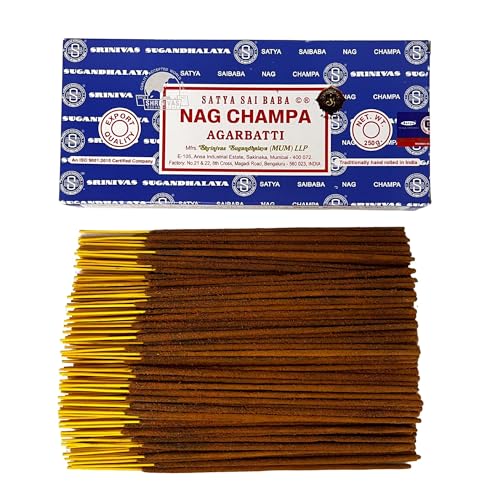Varillas de Incienso Satya Nag Champa - 1 Paquete de 250 g -...
