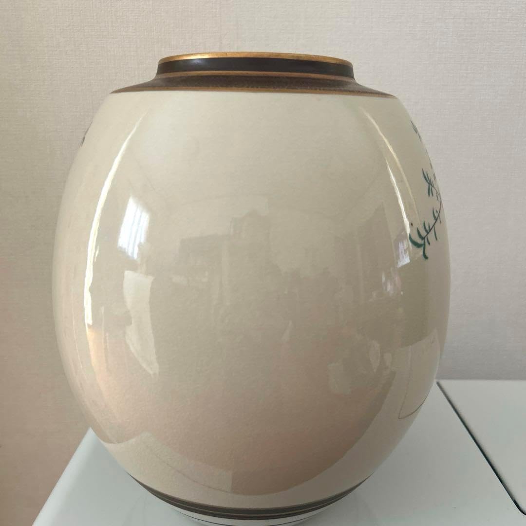 九谷竹隆窯 金彩 色絵花 花鳥 壺 花瓶 九谷焼 九谷竹隆窯 金彩 九谷竹隆窯 金彩 色絵花 花鳥 壺 花瓶 九谷焼 九谷竹隆窯 金彩