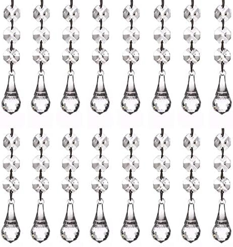30pcs Chandelier Hanging Acrylic Crystal Beaded Strands Chain, Diamond Beads Tree Garland for Wedding, Christmas, Party Decorations, Lighting Drops, Ceiling Light Pendants Supplies (MS06)