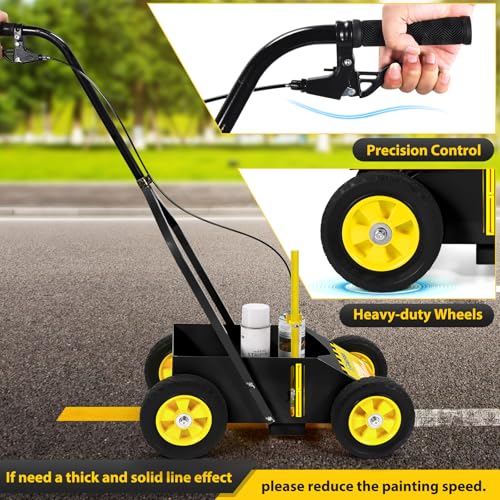 GADFISH Heavy Duty Striping Line Marking Machine, Compatible with Inverted Marking Spray Paint, Parking Lot Striping Machine for Fast and Accurate Marking, Line Striper - Black