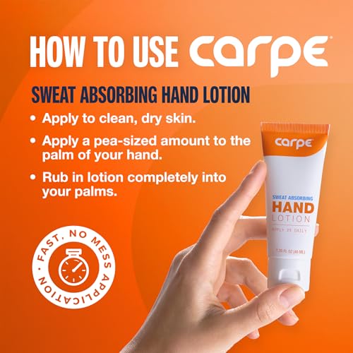 Image of Carpe Sweat Absorbing Hand Lotion, A dermatologist-recommended smooth lotion that helps stop hand sweat, Great for hyperhidrosis (Original Eucalyptus)