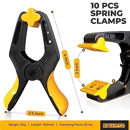 EQUIPTZ Spring Clamps 4 inch - 10 Pack Plastic Clamps for Pool Cover, Tarps, Crafts & Backdrop with 2 inch Mouth Opening - Rust Free Large Clips Heavy Duty Outdoor with Non-Detachable Jaw Pads - Image 3