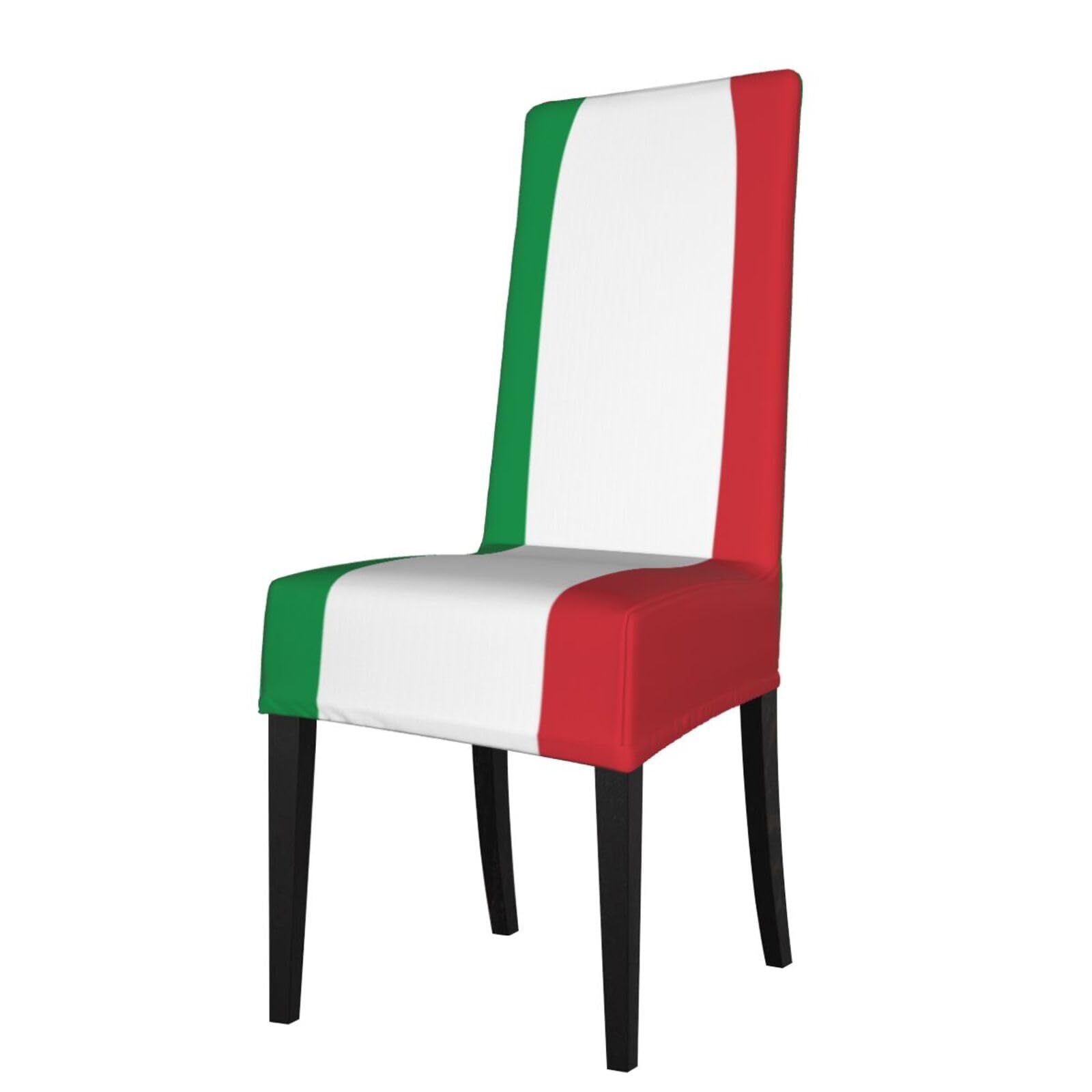Esasam Italy Flag Printed Dining Chair Protective Cover, Machine Washable, Suitable For Universal Armless Chairs