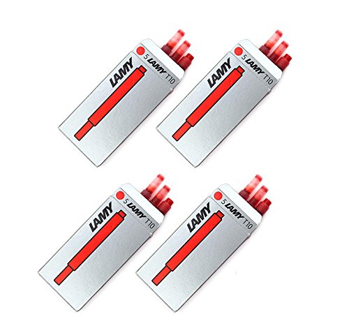 Lamy T-10 Red Ink Cartridges - 4 Packs (20 Cartridges) (B07F13JH5T) Amazon Price History, Amazon Price Tracker