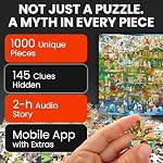 QUOKKA Puzzles 1000 Pieces Adult - Greek Gods - Adult Puzzles with Secret Tasks & Immersive Audio Story of Ancient Myths and Legends for Deep Relaxation for Challenge Puzzle Lovers