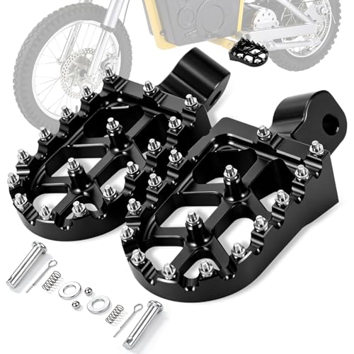 Image of Dirt Bike Foot Pegs Footpegs Rest Pedal CNC for MX 650 500 MX650 MX500 SX500 MX350 Electric Dirt Bike Black