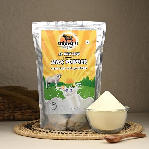 Image of Adityabh A2 Cow Skimmed Milk Powder 1 kg (Pack of 10) | Clean & Natural | No Added Sugar | No Preservatives | Nutrient-Rich Dairy Powder | Ideal for Tea, Coffee & Daily Kitchen Use