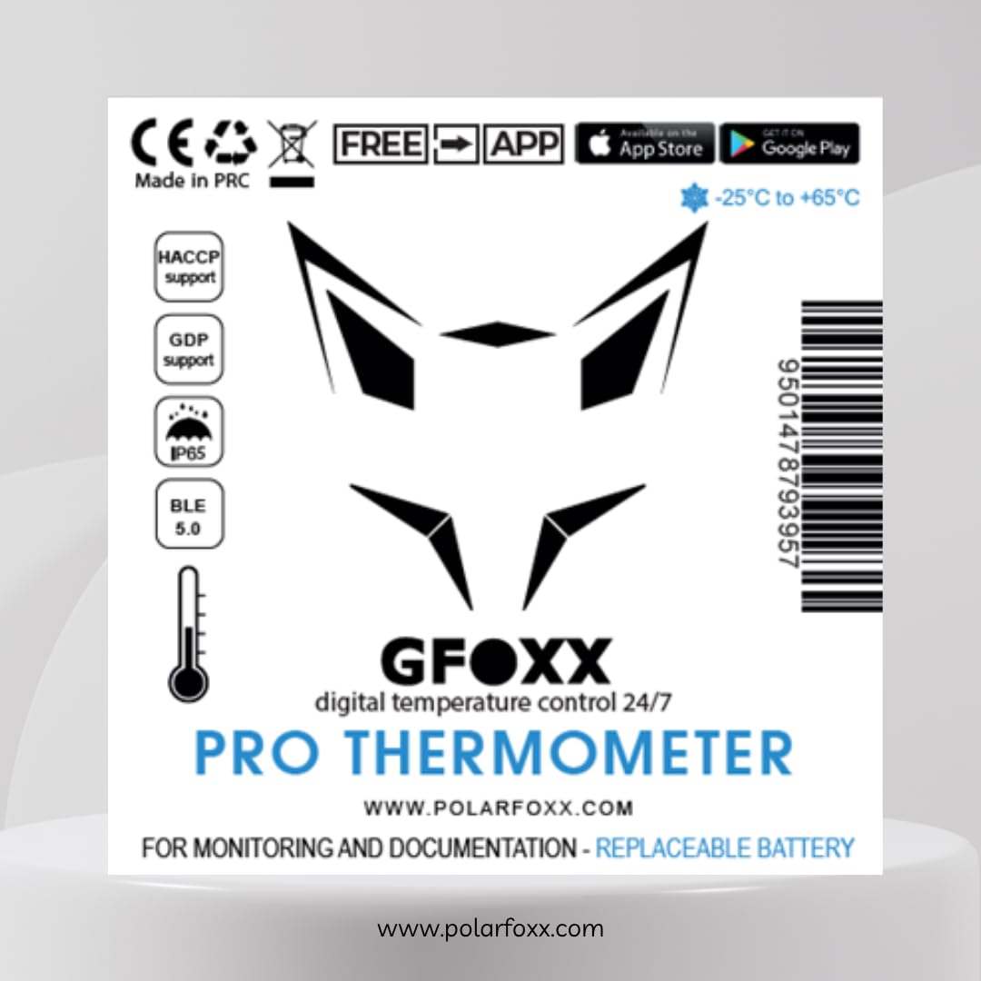 Bluetooth-Thermometer Pro Edition HACCP IP67 App-gesteuert für Kühl- & Tiefkühlbereiche