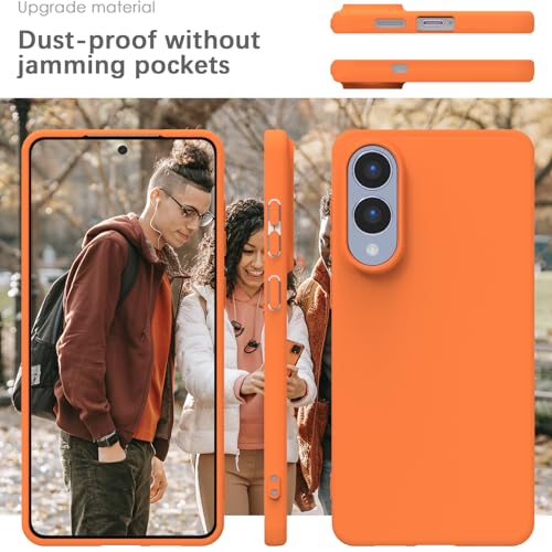 Image of YATWIN Silicone Case for Samsung Galaxy S25 FE 4G, Soft-Touch, Shockproof, DustProof, Antiskid Phone Cover for Samsung Galaxy S25 FE - Orange