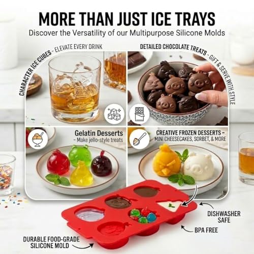 Moldes de Silicona para Cubitos de Hielo y Chocolate, 2 Bandejas miniatura 4