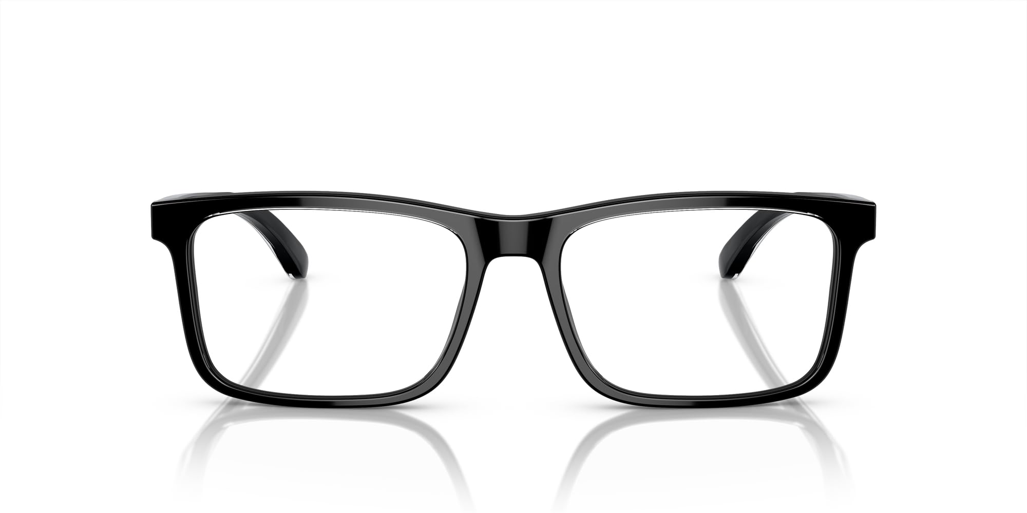 Emporio Armani Men's EA3227 Square Prescription Eyewear Frames, Shiny Black/Top Crystal/Demo Lens, 56 mm