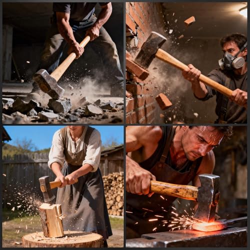 36 Inch Sledge Hammer Handle Replacement, 2-Pack Heavy Duty Maul Handle & Splitting Maul Handle Replacement, Compatible with Stiletto Hammer Handle & Ax Handles Replacement for Demolition, Yard Work