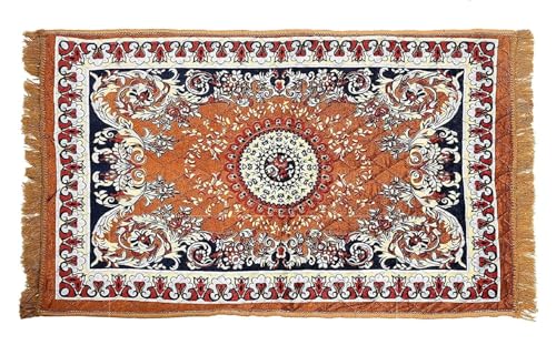 Image of Shree Polymers Velvet Pooja Aasan Rectangular Floor Mat for Prayer & Meditation Sitting Multipurpose Mat (Color-Golden, Size-30X48 Inches)