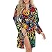 Women Kimono Robes,Long Knit Tie Bathrobe Soft Sleepwear V-neck Casual Ladies Nightwear Fashion Grateful Dancing Dead Bears Rose M
