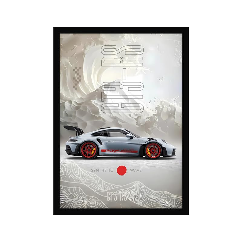 Image of CodersParadise GT3 RS Performance Art Poster Frame | Premium A4 Framed Wall Decor for Bedroom, Office & Gaming Setup | Modern Supercar Aesthetic Print for Automotive Enthusiasts
