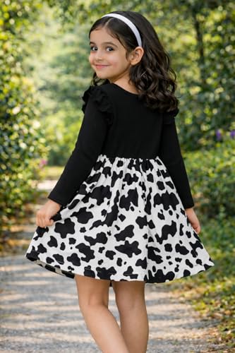 Image of Buy & Try by Dharmikaay Girl's Lycra Floral Printed Frock Dress for Girls Short Frock Baby Princess Western Dresses| Stylish Fancy Kids Clothing for New Year, Fashion.
