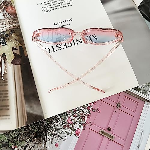 Ridering Heart Sunglasses For Toddler Girls,Shiny Cute Fashion Uv400 Protection Love Heart Shaped Sunglasses thumb #4