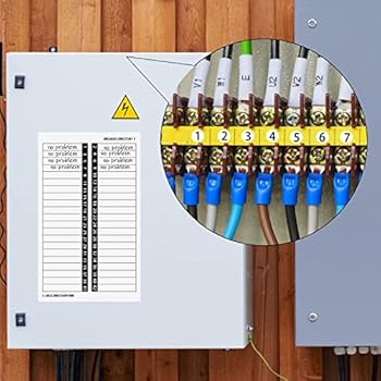 10 Sheet Breaker Panel Labels Adhesive Circuit Breaker Panel Directory  Label Waterproof Fuse Box Sticker Household Electric Panel Number Markers 2  ...