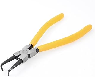 Aexit Hand Tool Pliers Carbon Steel External Bent Circlip Pliers Yellow Snap-Ring Pliers 225mm Length