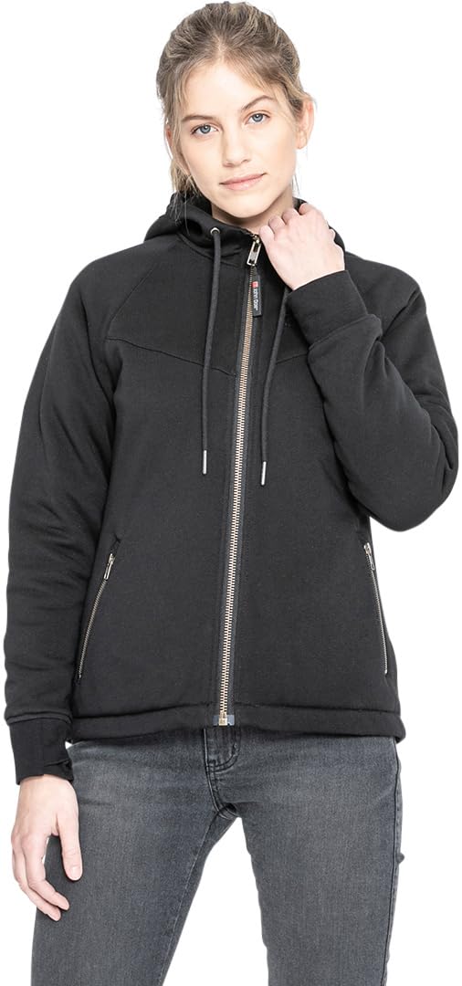 John Doe XTM 2.0 Damska bluza z kapturem na zamek błyskawiczny, czarny, XL