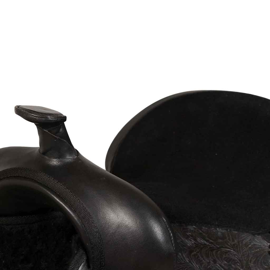 Sella Western da 16 pollici in vera pelle con cavezza e pettorale per equitazione comfort