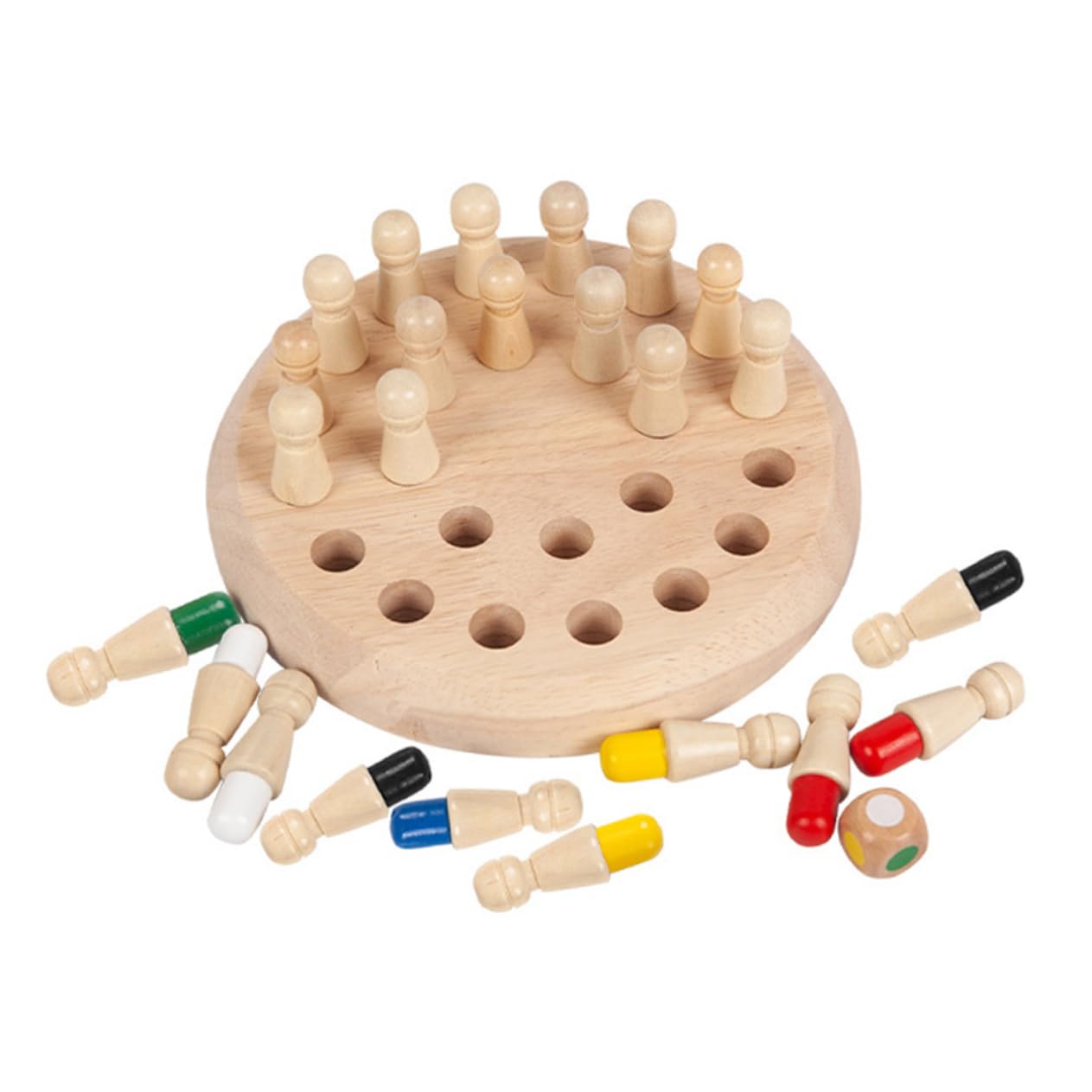 Yardwe 1 Set Memory Chess for Chess Memory Flip Chess Letter Pairing Memory Chess Wooden