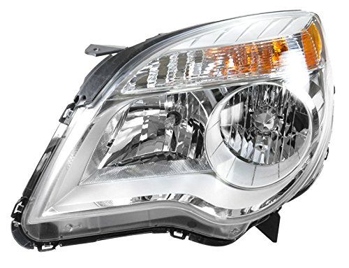 Image of TRQ 2 Piece Headlight Assembly Set Chrome Bezel Driver & Passenger Side Compatible with Chevrolet Equinox LS LT 2010-2015 Equinox L 2015 GM2502338 GM2503338 23308253 23308254