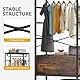 DWVO Garderobenständer, Kleiderstange mit 2 Holzschubladen, Garderobenstange mit Schuhablage, Industrielle Kleiderständer, Garderobe, für Eingangsbereich Wohnzimmer Schlafzimmer Flur, Vintagebraun