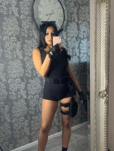 Xxtaxn Women's Sexy One Piece Sleeveless V Neck Tank Top Rompers Short Bodycon Jumpsuit Black #TOP1