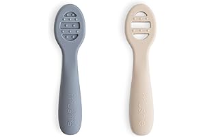Mushie Silicone First Feeding Baby Spoons 2 Pack