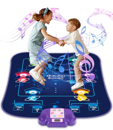 PERMUST Tanzmatte Spielzeug für Kinder,Mädchen Tanzmatte,Musikmatte mit 6...