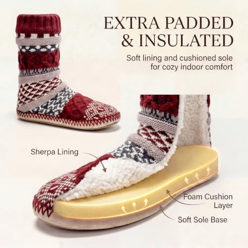 Image of cosyone1997 Slipper Socks for Women Warm Fuzzy Non Slip Soft Sole