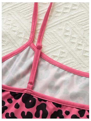 Women's Y2K Leopard Print Slim Fit Camisole Tops Casual Spaghetti Strap Tank Tops3