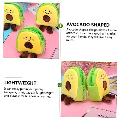 CLISPEED 4pcs Avocado Shape Plush Bag for Girls Chic Change Purse Unique Design for Daily Use Shopping School and4