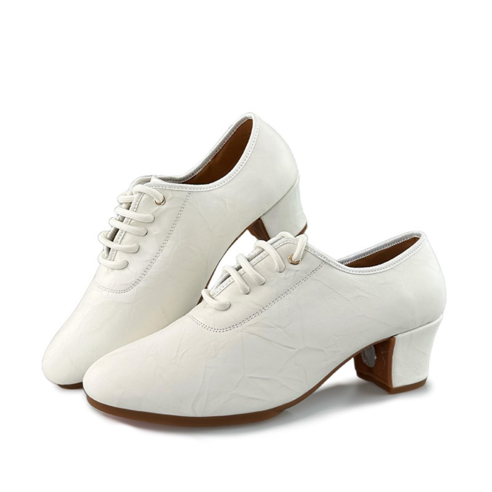 Hixingo Chaussures de Danse Grand Confort Femme Talon 5 CM, Chaussures de Danse Latine Femme Bout Fermé pour Salsa Bachata, Jazz, Latin, Standard, Rumba, Cha Cha