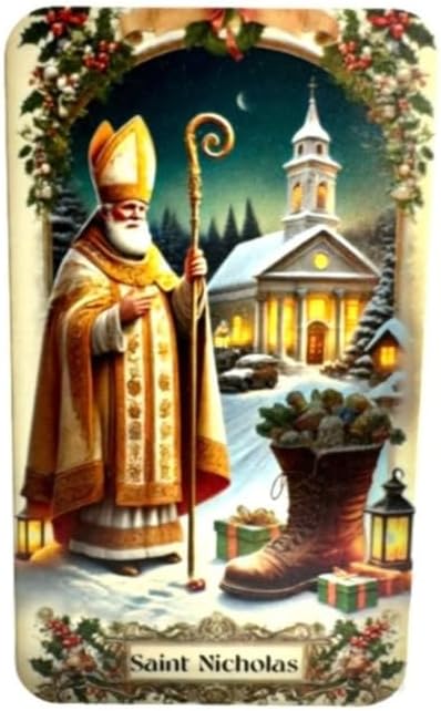 Westmon Works St Nicholas Medal Set Patron Saint Italian Metal Medallion with USA Made Holy Card - Image 2