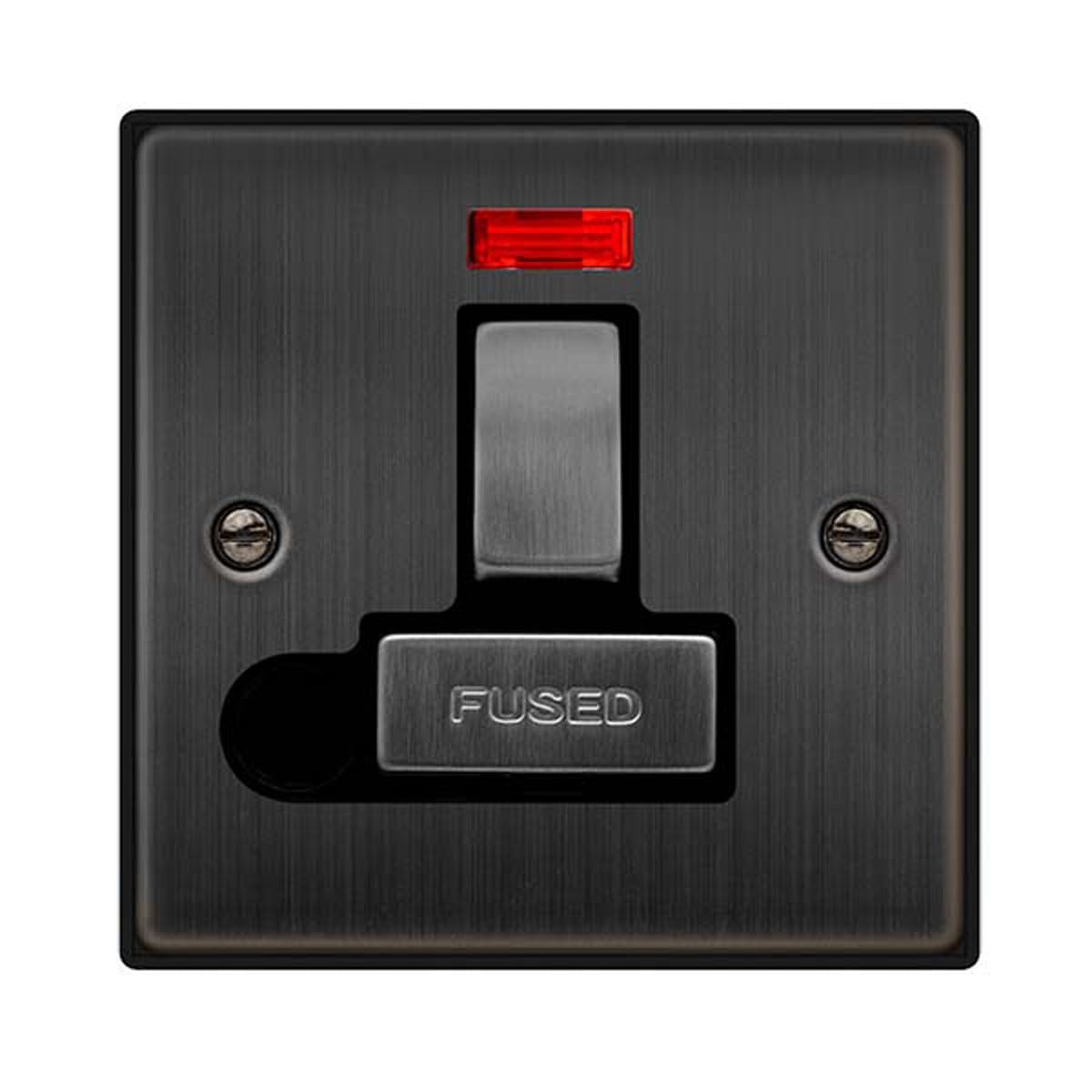 Click Matt Bronze 13A Fused Ingot Connection Unit Switched With Neon With Flex