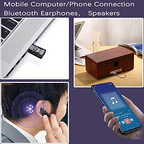 PNGKNYOCN USB Bluetooth 5.0 with 3.5mm AUX 4-in-1 Wireless Audio Transmitter Receiver Adapter for TV/Home Audio System