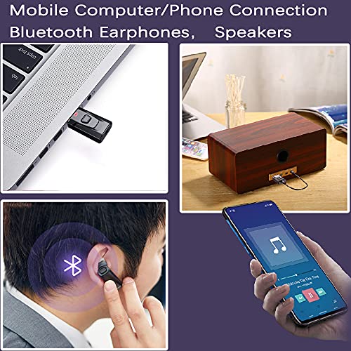 image for PNGKNYOCN USB Bluetooth 5.0 with 3.5mm AUX 4-in-1 Wireless Audio Trans