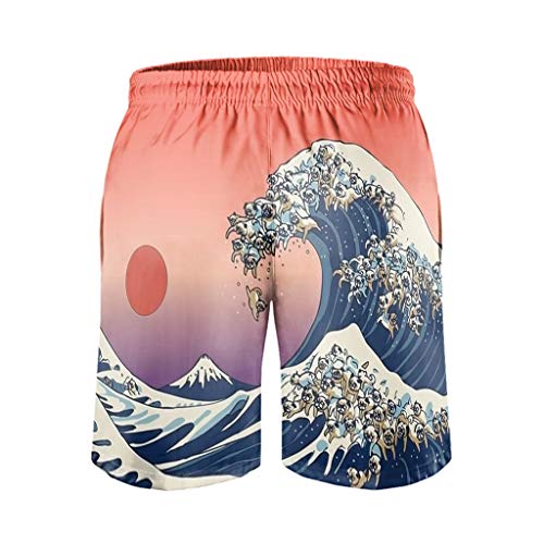 Ktewqmp Zomer zwembroek Japan Wave mannen zwembroek baden shorts man met zakken sport - Image 4