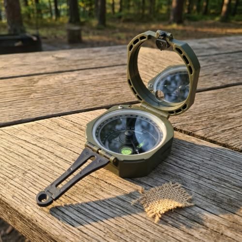 Brújula geológica magnética de bolsillo con instrumento de tránsito 0-360 grados miniatura 4