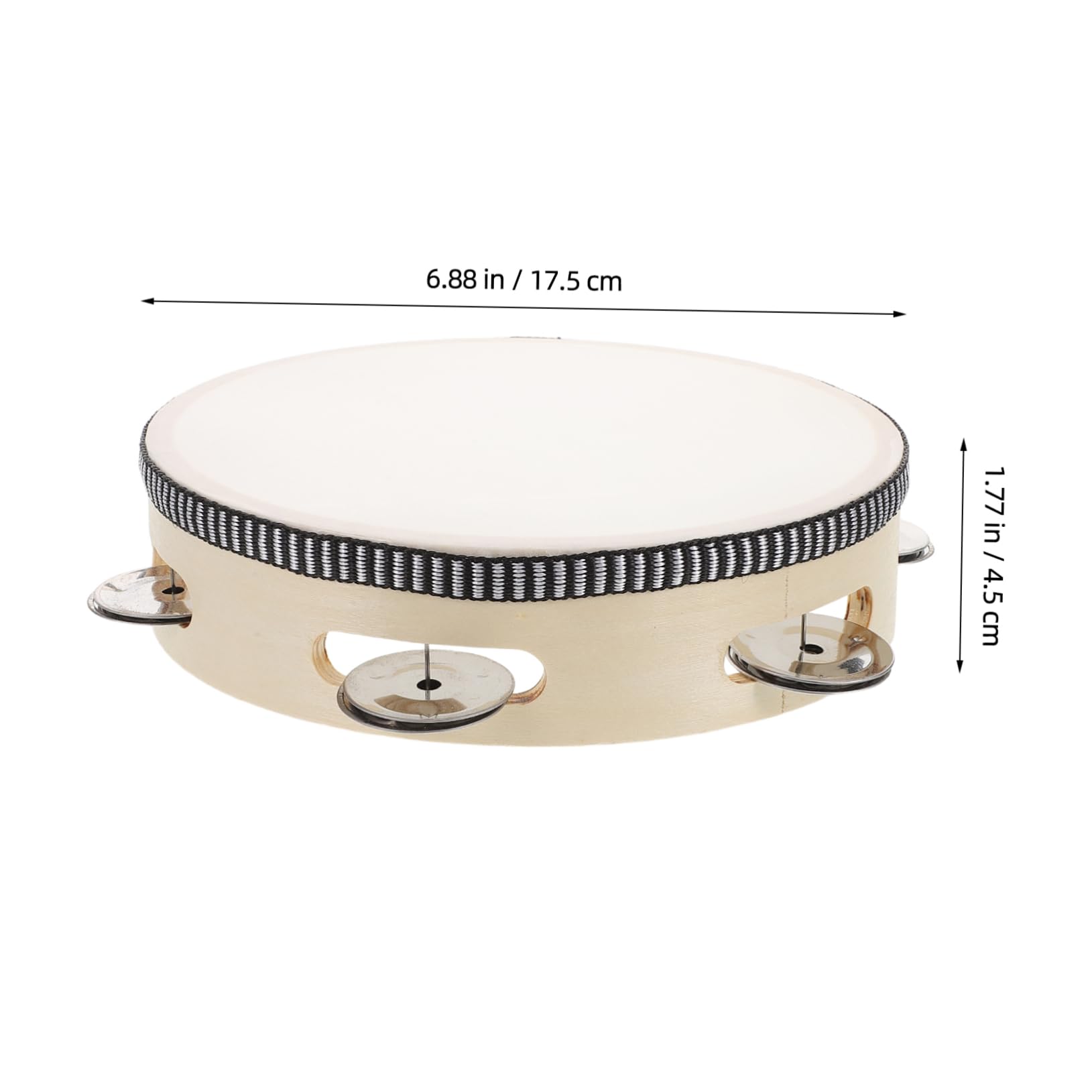 Generic Handheld Tambourine Musical Instrument for Music Education Interactive Activities Enhances Rhythm Skills and Creativity