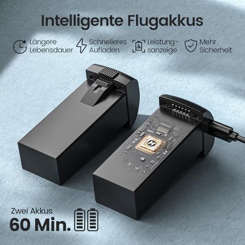 Holy Stone GPS Drohne mit Kamera 4K EIS für Erwachsene, HS175G RC Quadrocopter mit 60 Min, Lang Flugzeit, Follow Me, Bürstenloser Motor, Kreisflug, Flugbahn Kameradrohnen für Anfänger unter 249g, C0 – Bild 6