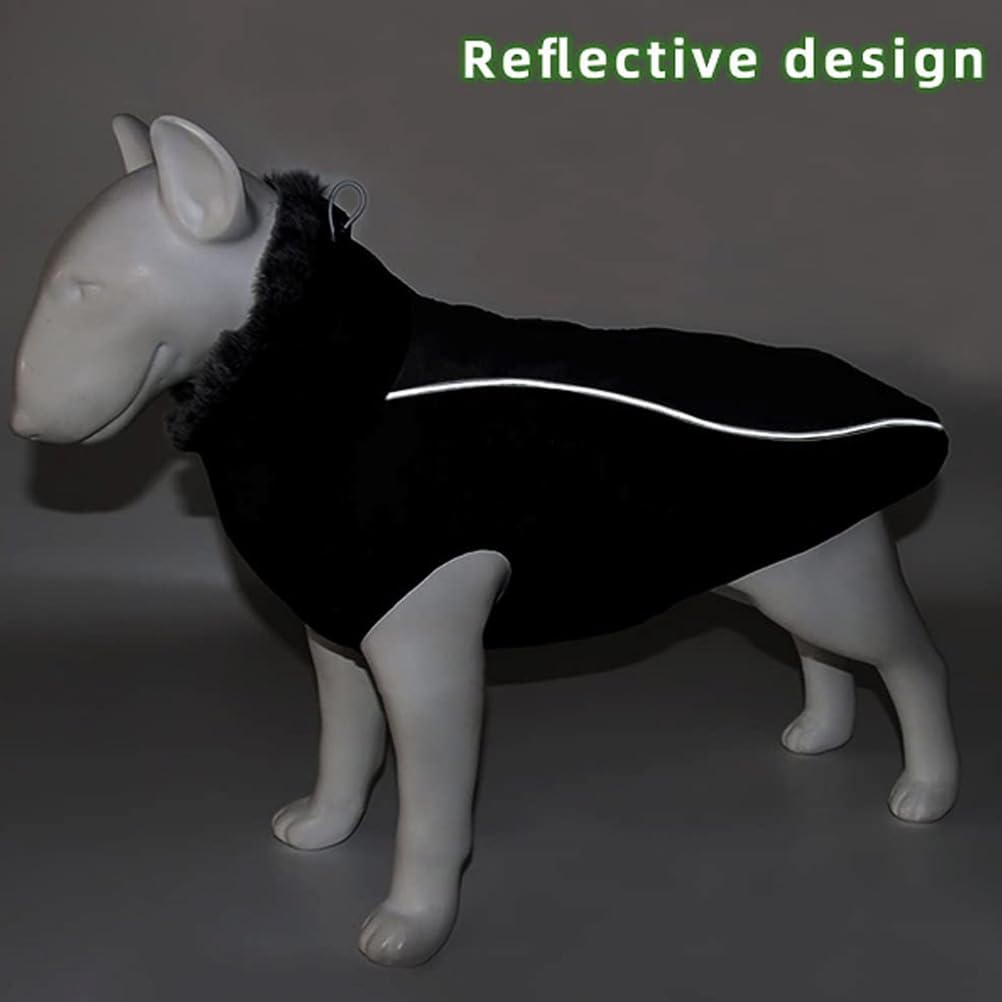 Reflektierender Schneeanzug Für Hundejacke, wasserdichte, Reflektierende Rollkragenjacke Für Hunde, Mittelgroß, Mit Verstellbarem Reißverschluss, Geschirr Und D-Ring Für Hunde,Weiß,6XL