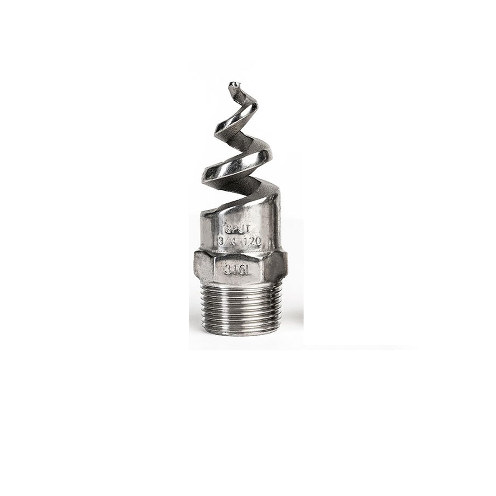 Male Atomization Spiral Nozzle Dust Remove Fitting Stainless Steel Sprinkler for Haze Desulphurization, Spray Cleaning(3/4")