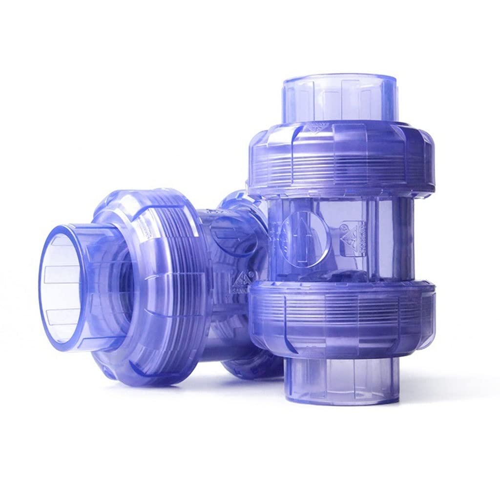 Válvula de retención de válvula de bola de PVC transparente, 20-63mm, unidireccional, sin retorno for pecera(25MM)