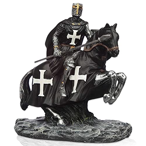 mtb more energy Ritter Figur ''Riding Dark Templar'' - Kreuzritter auf Pferd mit Speer - Höhe ca 14 cm - Fantasy…