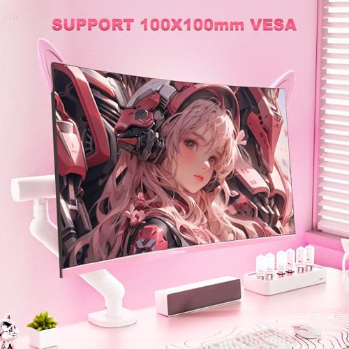 Image of FYHXele 27 inch Gaming Monitor, Pink 1800R Curved Monitor, FHD-1920X1080P, 165Hz, 1ms, Fast IPS, FreeSync Hdmi Monitor with Ultrathin, HDMI /DP /USB Vesa /Wall Mount Computer Monitor-Pink