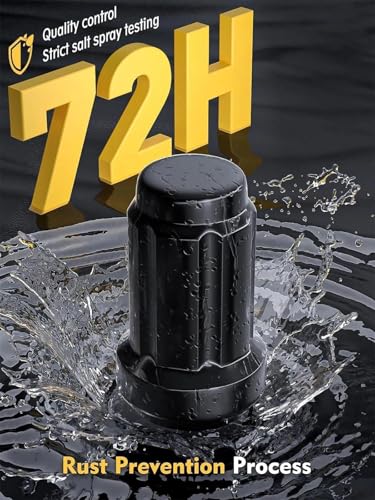 Image of MIKKUPPA 7 /16-20 Wheel Lug Nuts, Black 24PCS Closed End Solid Spline Nut | Replacement for 1984-1986 Toyota 4runner, 1969-1987 Blazer, 1970-1987 Jimmy, 1960-1987 K10 Aftermarket Wheel